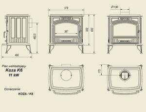 Буржуйка, печь чугунная Kratki Koza K6 - 130